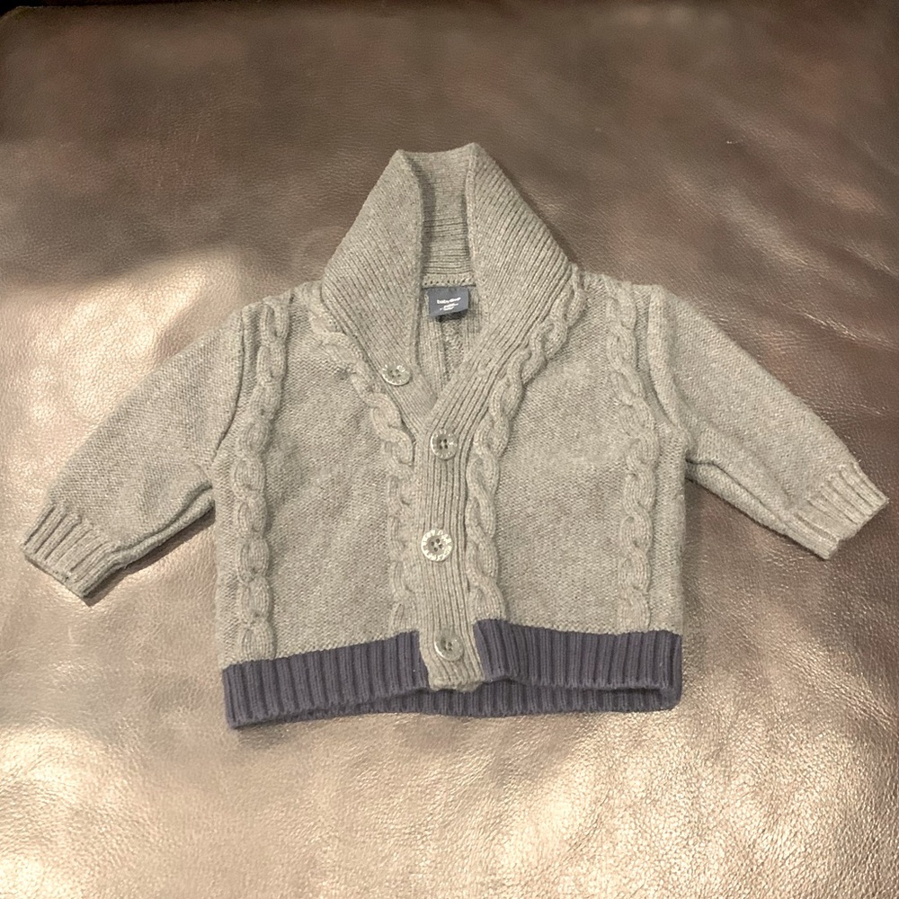 Baby Gap Grey And Blue Cardigan Sweater